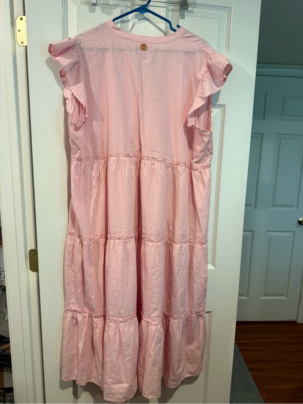 Simply South’s Light Pink Tiered V-Neck Cotton Dress - Picture 3 of 3